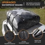 Sailnovo Rooftop Cargo Carrier Car Roof Bag 20 Cubic,Waterproof Cargo Roof Bag for Most Vehicles with/Without Roof Rack with Strap, Anti-Slip Mat,6 Door Hooks(Classic Gray-Black) - Image 5