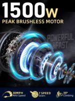 Electric Bike for Adults 1500W Peak 20" Fat Tire EBike,30-160 Miles 30MPH Dual Suspension Electric Motorcycle,48V 20/35/60AH Battery Powered Dirt Bike - Image 3