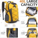 40L Hiking Backpack Lightweight Daypack Waterproof Travel Camping Backpack for Men Women Sport Packable - Image 4