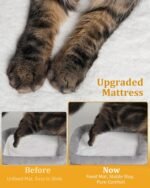 14in Cat Tree Tower with 20 * 16.5in Perch Bed and Washable Top for Large Adult Cats, Condo and Scratching Post for Indoor Kitten Pet, Light Gray - Image 4