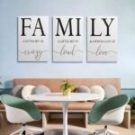GUBIYU Home Family Wall Decor, Set of 3 Inspirational Canvas Prints Black and White Framed Canvas Art Paintings Wood Wall Decoration for Dining Room Bedroom Living Room 12"x16" - Image 3