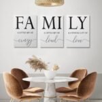GUBIYU Home Family Wall Decor, Set of 3 Inspirational Canvas Prints Black and White Framed Canvas Art Paintings Wood Wall Decoration for Dining Room Bedroom Living Room 12"x16" - Image 4