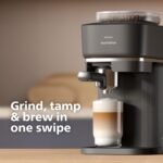 Philips Baristina Espresso Machine, Grind, Tamp & Brew Coffee Beans in One Swipe, Compact, 16 Bar Pump Pressure, Automatic Grinder, Black with Black Portafilter (BAR300/60) - Image 4