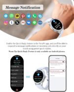 Smart Watch, 41mm Fitness Tracker, Answer/Make Calls, Digital Smartwatch with Heart Rate/Stress/Sleep Monitor, AI Voice, IP68 Waterproof Watch Calculator, Calendar, Games for Lady Women & Men - Image 5