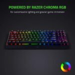 Razer BlackWidow V3 TKL Mechanical Gaming Keyboard: Yellow Mechanical Switches Linear & Silent - Chroma RGB - Compact Form Factor - Programmable Macros Snap Tap - Image 4