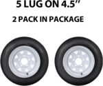 2 Pack 480-12 4.80x12 4.80-12 4.8-12 Trailer Tires with 12'' Rims, 5 Lug on 4.5'', Load Range C 6PR - Image 3