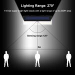 Solar RV Porch Light, 118 LED Motorhome Motion Sensor RV Exterior Lights with Remote Control, Waterproof Camper Outdoor Lights for Motorhome Travel,Travel Trailers, Camper, Food Trucks - Image 3