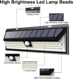 Solar RV Porch Light, 118 LED Motorhome Motion Sensor RV Exterior Lights with Remote Control, Waterproof Camper Outdoor Lights for Motorhome Travel,Travel Trailers, Camper, Food Trucks - Image 7