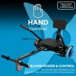 Hover-1 Turbo Hoverboard Combo | Seat Attachment Buggy, 7 MPH Top Speed, 6 Mile Range, 400W Motor (2x 200W), 4.5Hr Charge Time, 220lbs Max Weight Hoverboard GO Kart for Kids and Adults, Black - Image 3