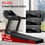 UMAY Fitness Home Folding Incline Treadmill with Pulse Sensors, 3.0 HP Quiet Brushless, 300 lbs Capacity (Black or Gray) - Image 3