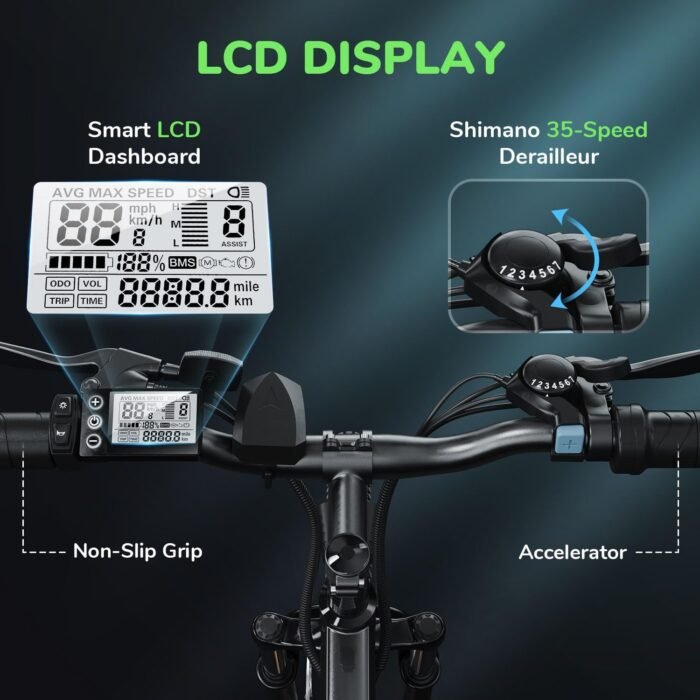 Electric Bike for Adults 750W Peak, 26" Mountain E-Bike, 55 Miles + 20MPH Adult Electric Bicycles for Road Sand Mountain - Image 5