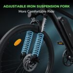 Electric Bike for Adults 750W Peak, 26" Mountain E-Bike, 55 Miles + 20MPH Adult Electric Bicycles for Road Sand Mountain - Image 6
