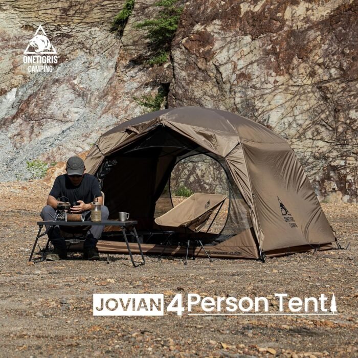 OneTigris JOVIAN 4 Person Camping Tent 3 Season Family Shelter Easy Setup Outdoor Backpacking with 2000mm Outer Rainfly, 5000mm Bottom & Waterproof Floor Mat - Image 3