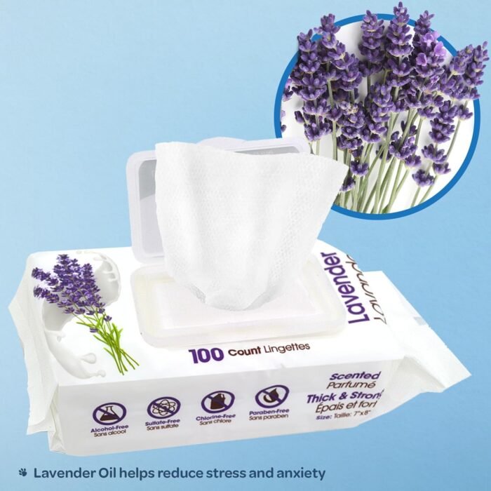 Best Pet Supplies Pet Wipes for Dogs - Dog Wipes Cleaning Deodorizing, for Coats, Ears, Paws - Calming Lavender, Aloe Vera, 100 Count - Image 3