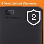 WD 2TB Elements Portable External Hard Drive for Windows, USB 3.2 Gen 1/USB 3.0 for PC & Mac, Plug and Play Ready - WDBU6Y0020BBK-WESN - Image 3
