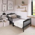 Dream On Me Classic Design Toddler Bed In Black, Greenguard Gold And JPMA Certified, Low To Floor Design, Two Side Safety rails, Non-Toxic Finishes, Wooden Nursery Furniture - Image 3