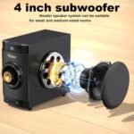 Small Subwoofer Home Theater for TV Surround System 5 Wired Speakers Amplifier 4 inch Woofer Built-in Receiver Support HDMI ARC Optical Bluetooth Input for Projector - Image 3