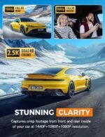 3 Channel WiFi Dash Cam Front and Rear Inside with 64GB SD Card, 2.5K+1080P+1080P Car Dash Camera for Cars Front and Rear, Dashcam with G-Sensor, Loop Recording, 24H Parking Mode, Support 512GB - Image 3
