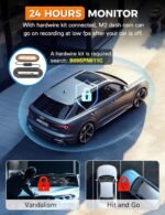 3 Channel WiFi Dash Cam Front and Rear Inside with 64GB SD Card, 2.5K+1080P+1080P Car Dash Camera for Cars Front and Rear, Dashcam with G-Sensor, Loop Recording, 24H Parking Mode, Support 512GB - Image 5