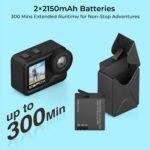 icefox i7 Action Camera 4K 60FPS 30MP with 2X 2150mAh Batteries, Underwater Camera with 5X Zoom, EIS, Powered by Snappro App,Support Video&Photo Editing,Waterproof, WiFi Remote Control - Image 4