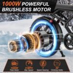 Electric Bike for Adults 20" Fat Tire Electric Dirt Bike with 48V 18Ah Battery 50-70 Miles Electric Motorcycle Ebikes, 1000 Peak Motor 31MPH Top Speed E-Bikes, APP, 2 Seater, Full Suspension - Image 3