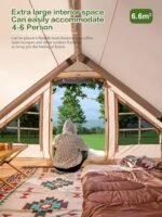 Inflatable Camping Tent, 2/4/6/8 Person Glamping Inflatable Tents for Camping, 2025 Update Zipper Door Easy Setup Blow Up Tents Big House with Rainfly&Mosquito Screen, 4 Season - Image 4