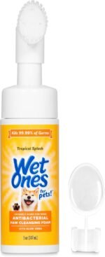 Wet Ones for Pets Antibacterial Dog Paw Cleaner with Built-in Scrubber Brush, Tropical Splash Scent - Foaming Cleanser for Dog Paws - Paw Washer & Grooming Care, 5 Ounce - Image 3
