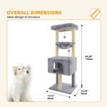 ROYPET Fashion Design 43.3" Cat Trees with Cat Houses,Grey - Image 3