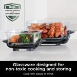 Ninja Crispi Air Fryer, Microwave, Freezer & Dishwasher Safe, Non Toxic Glass Portable Cooking System, 4 QT & 6 Cup Glass Containers with Storage Lids, Easy Meals, Air Fry, Bake, Green, FN101SG - Image 5