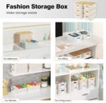 Plastic Storage Baskets With Bamboo Lid - Plastic Storage Containers Stackable Storage bins: Storage Baskets for Organizing Shelves Drawers Desktop Closet Playroom Classroom Office, 6 Pack - Image 6