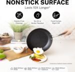 Granitestone True 20 Pc Pots and Pans Set Non Stick Cookware Set with Deep Square Pan and Bakeware Set, Non Toxic PFOA PFOS Free, Oven & Dishwasher Safe, No Cheater Pieces - Image 4
