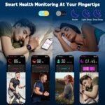 Smart Watch for Women Men(Answer/Make Call), Smartwatches with Heart Rate/SpO2/Sleep/Stress Monitor, IP68 Waterproof Activity Tracker for Android iPhone, 100+ Sports Fitness Watches (Black, 2.01“) - Image 4