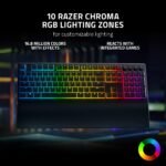 Razer Ornata V3 Gaming Keyboard: Low Profile Keys - Mecha Membrane Switches - UV Coated Keycaps - Backlit Media Keys - 10 Zone RGB Lighting - Spill Resistant - Magnetic Wrist Wrest - Snap Tap - Image 5