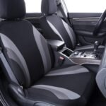 CAR PASS Line Rider Sporty Cloth 11PCS Universal Fit Car Seat Cover -100% Breathable with 5mm Composite Sponge Inside,Airbag Compatible,3zipper Bench(Full Set, Black and Gray) - Image 3