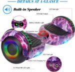 Self Balance Scooter 6.5" with Speaker and LED Lights Red - Image 3