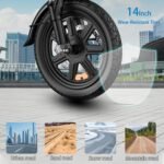 Foldable Electric Bike for Adults and Teens, 500W Motor | 14" Folding Mini Ebike | 23MPH Commuting Electric Bicycle | 48V 12Ah Battery | UL 2849 Certified | 35 Miles PAS Range | 3-Level Pedal Assist - Image 4