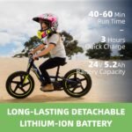 Lightweight Electric Dirt Bike for Kids, 170/340W Electric Motorcycle Up to 10/12MPH, 24V Detachable Battery, Hand-Operated Dual Brakes Electric Balance Bike for Ages 3-6/5-12 - Image 5