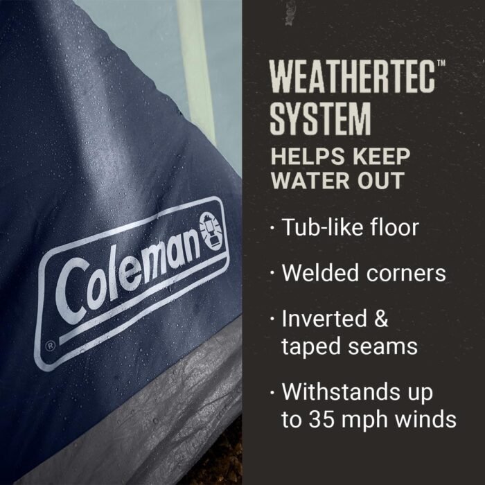 Coleman Skydome XL Large Family Tent with 5 Minute Setup, Weatherproof 8/12 Person Tent with Rainfly & Carry Bag, Fits Multiple Queen Airbeds, Made of PFAS-Free Materials - Image 5