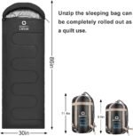 ECOOPRO Warm Weather Sleeping Bag - Portable, Waterproof, Compact Lightweight, Comfort with Compression Sack - Great for Outdoor Camping, Backpacking & Hiking-83 L x 30" W Fits Adults - Image 3
