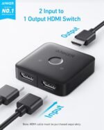 Anker HDMI Switch, 4K@60Hz HDMI Switcher, 2 in 1 Out with Smooth Finish, Supports HDR, 3D, Dolby, Compatible with Laptops, PC, Xbox Series, PS5 / PS4, Projector, and More - Image 3
