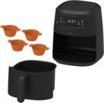 CRUX x Marshmello 3.0 QT Digital Air Fryer with TurboCrisp Technology, Touch Screen Temperature Control, Timer and Auto Shut-off, Fully Programmable, Silicone Cupcake Molds Included, Black - Image 3