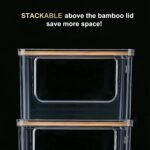 Hudgan Stackable Storage with Bamboo Top for Laundry Room Organization, Extra Large Trash Bag/Garbage Bag Dispenser, Under Sink Organizer, Pantry Organizers - Image 4