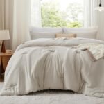 Bedsure King Size Comforter Set, Beige Soft Prewashed Bedding for All Seasons, 3 Pieces GentleSoft™ Warm Down Alternative Bed Set, 1 Lightweight Comforter (104"x90") and 2 Pillowcases (20"x36") - Image 3
