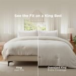 Bedsure King Size Comforter Set, Beige Soft Prewashed Bedding for All Seasons, 3 Pieces GentleSoft™ Warm Down Alternative Bed Set, 1 Lightweight Comforter (104"x90") and 2 Pillowcases (20"x36") - Image 4