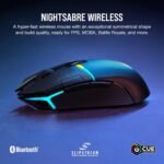 Corsair NIGHTSABRE RGB Wireless Gaming Mouse for FPS, MOBA - 26,000 DPI - 11 Programmable Buttons - Up to 100hrs Battery - iCUE Compatible - Black - Image 3