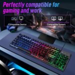 CHONCHOW Wired Gaming Keyboard, 104 Keys Full Size, with Anti-Ghosting and Multimedia Keys, LED Backlit Light Up Keyboard for PC Mac Laptop Desktop, Gaming or Office - Image 6