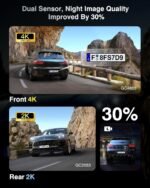4K Dash Cam Front and Rear with GPS, Upgraded 5.8G WiFi, Dual Dash Camera for Cars, Night Vision, WDR, 160°Wide Angle, 24H Parking Monitor, Emergency Lock, 3" IPS Screen (64GB Card Included) - Image 3