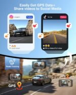 4K Dash Cam Front and Rear with GPS, Upgraded 5.8G WiFi, Dual Dash Camera for Cars, Night Vision, WDR, 160°Wide Angle, 24H Parking Monitor, Emergency Lock, 3" IPS Screen (64GB Card Included) - Image 5