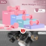 Adjustable Dumbbell Set, 4 in 1 Free Weights Dumbbells Set for Women, Weights for Women at Home, 2lb 3lb 4lb 5lb with TPU Soft Rubber Handle for Home Gym Exercise Training - Image 6