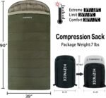 Cold Weather Sleeping Bag 100% Cotton Flannel XXL for Adults Big and Tall,Free Compression Sack - Image 3